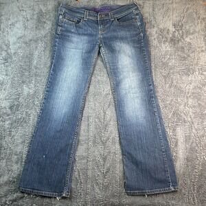 ANCHOR BLUE Lilac Bootcut Jeans Womens Size 13 Medium Wash Distressed Denim Y2K